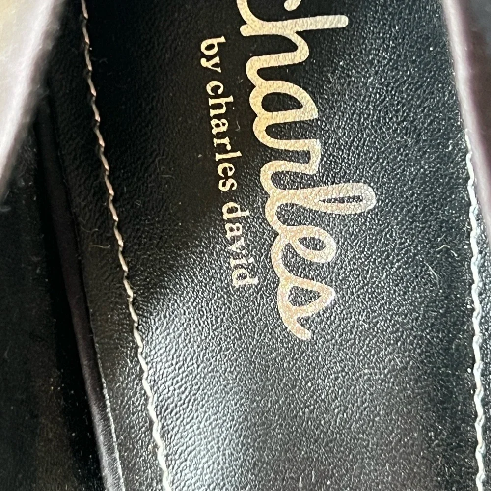 New Charles David Black Floral Stiletto 10 - Picture 7 of 9